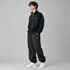 フレンチテリーハーフジップスウェットシャツ #BLACK