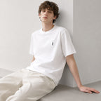 Fine Cotton Outer T-Shirt #BROWN