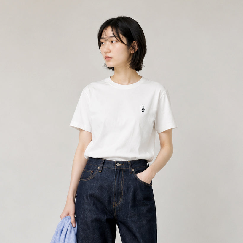 Fine Cotton Outer T-Shirt #BROWN