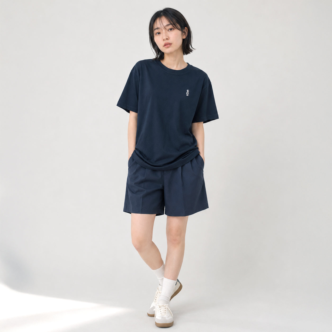Fine Cotton Outer T-Shirt #BROWN