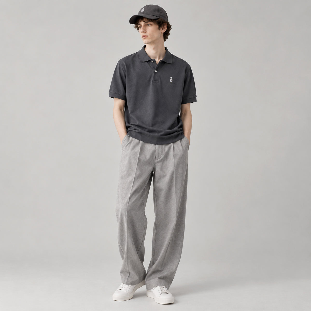 ファインコットン ポロシャツ #GREY