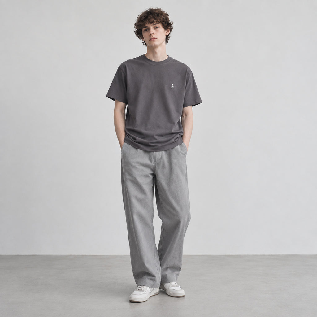 Fine Cotton Outer T-Shirt #CHARCOAL