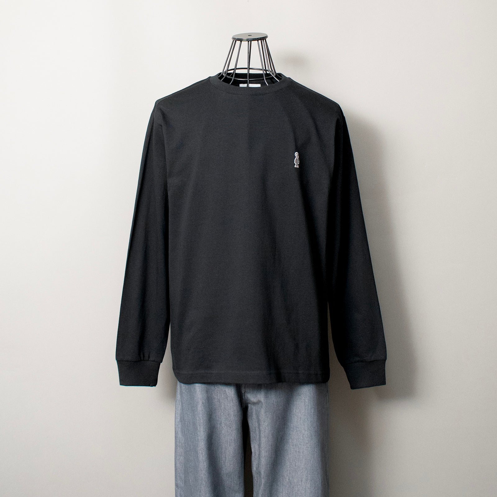 ファインコットン アウター ロングスリーブTシャツ #BLACK