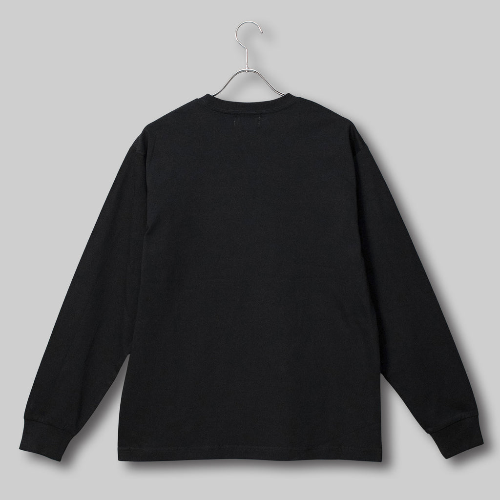 Fine Cotton Outer Long Sleeve T-Shirt #BLACK