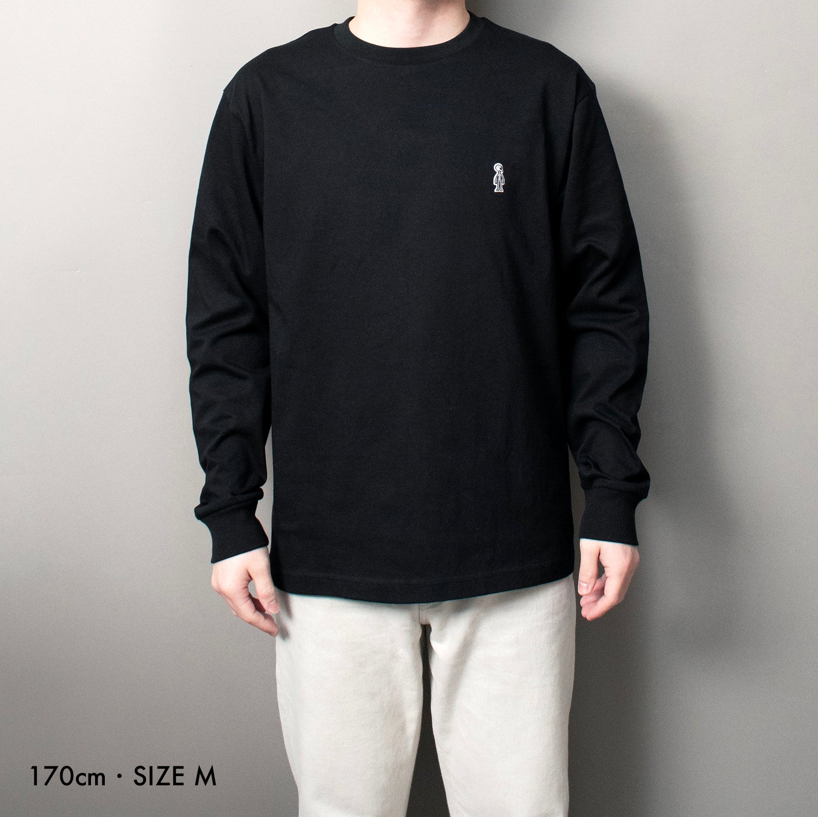 Fine Cotton Outer Long Sleeve T-Shirt #BLACK