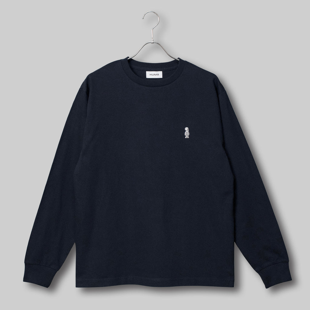 Fine Cotton Outer Long Sleeve T-Shirt #NAVY