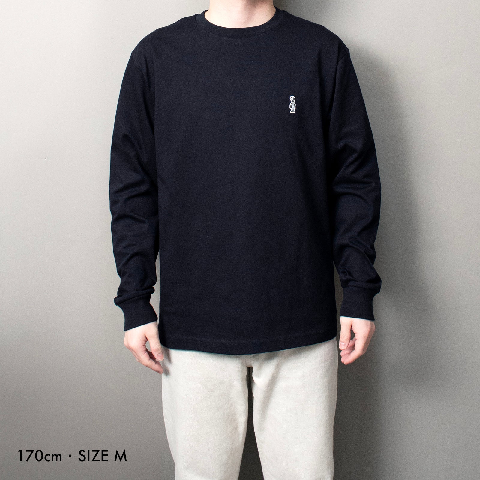 Fine Cotton Outer Long Sleeve T-Shirt #NAVY
