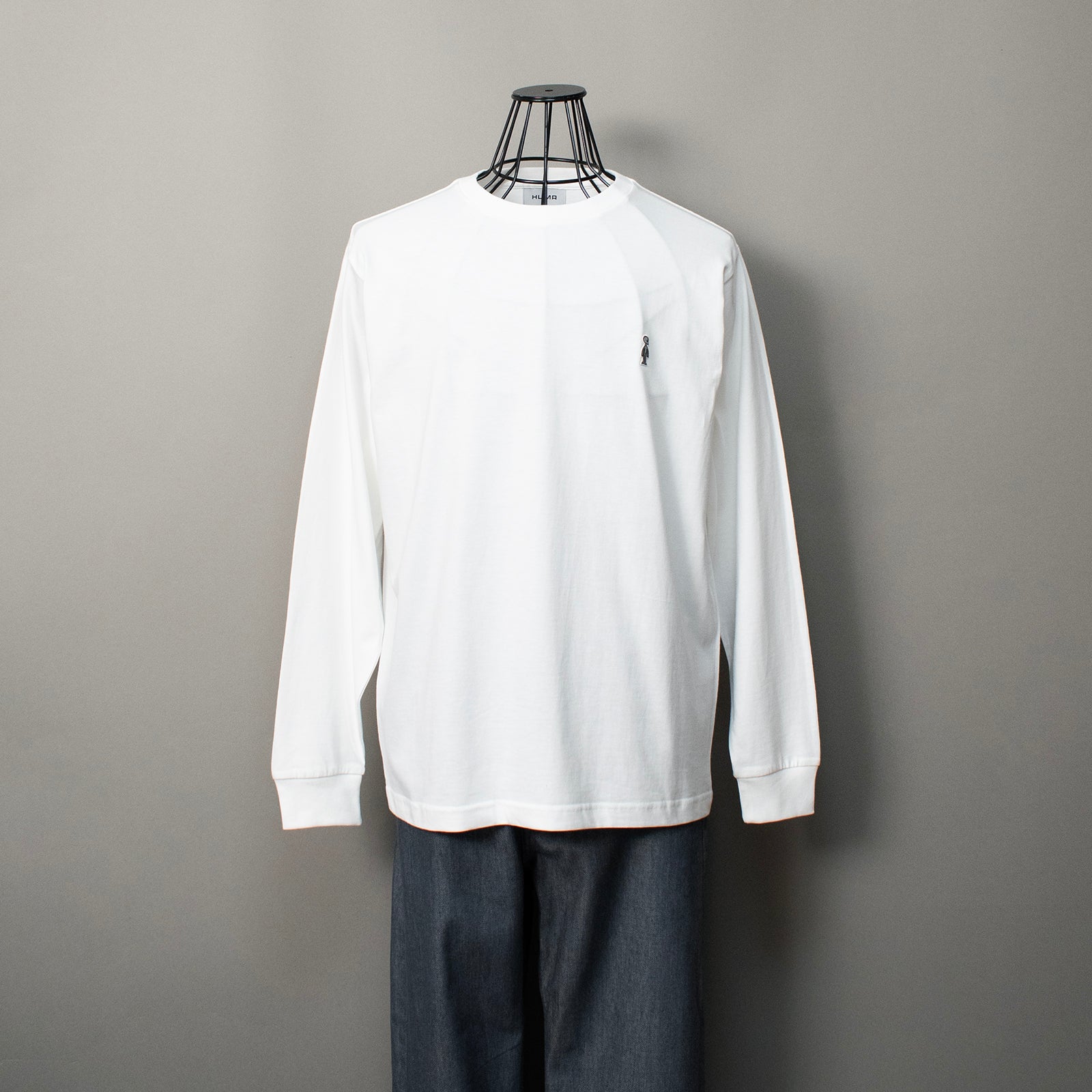 ファインコットン アウター ロングスリーブTシャツ #WHITE