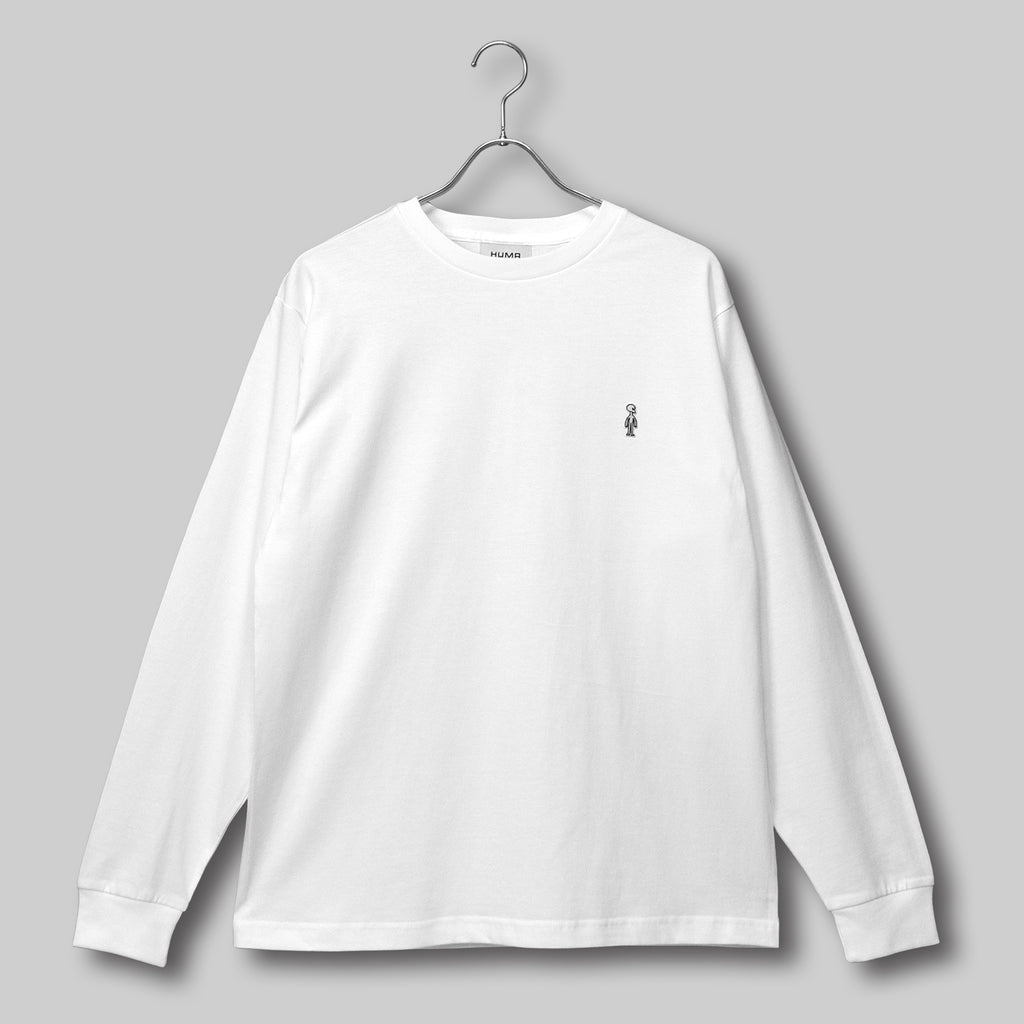Fine Cotton Outer Long Sleeve T-Shirt #WHITE