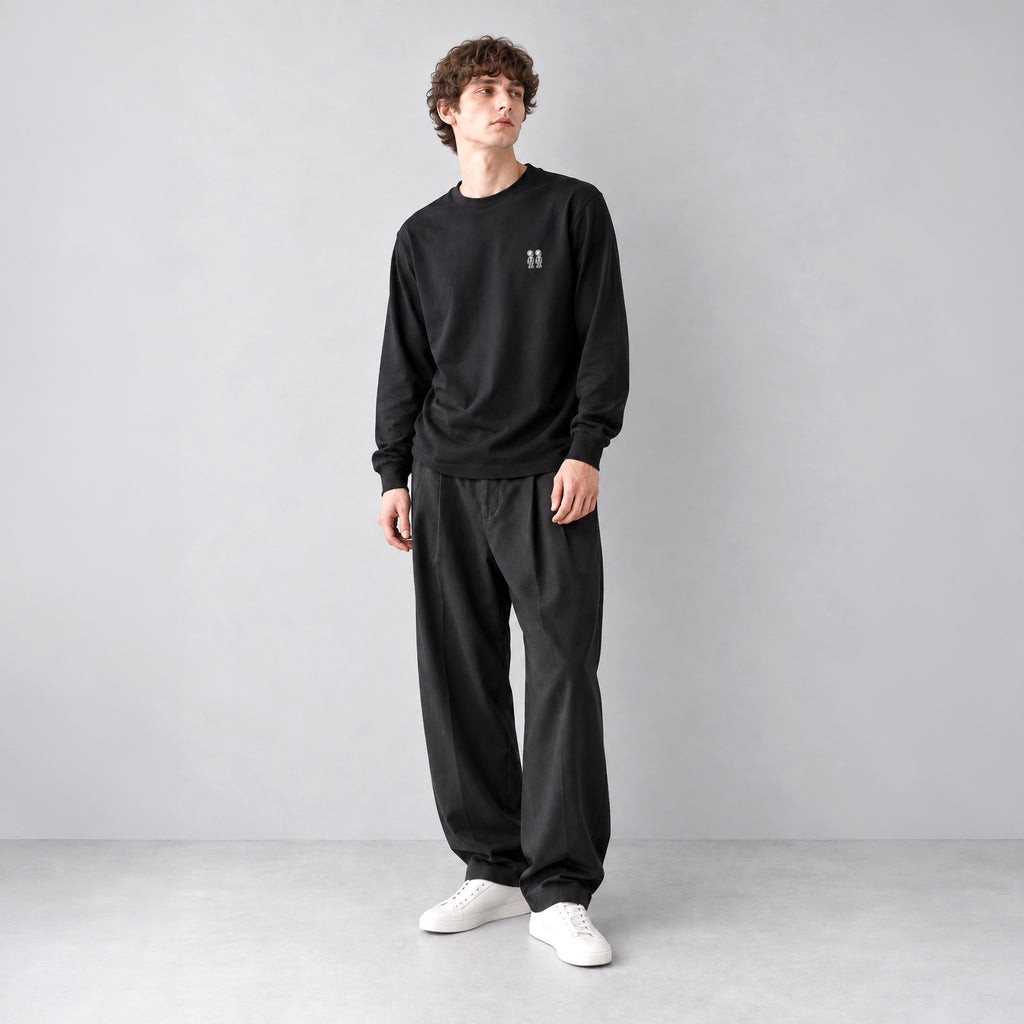 ツインズ ファインコットン アウター ロングスリーブTシャツ #BLACK