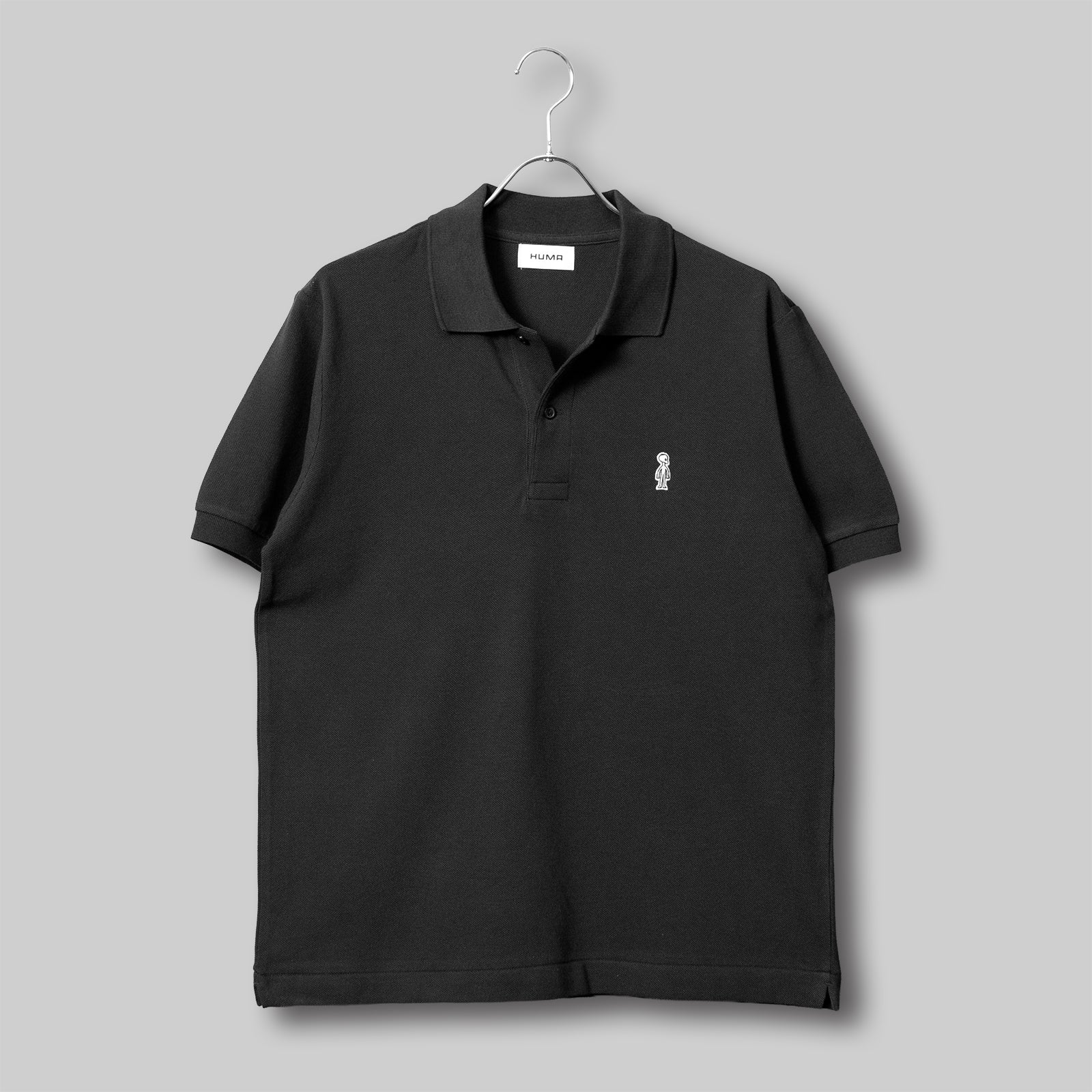 Fine Cotton Polo Shirt #BLACK