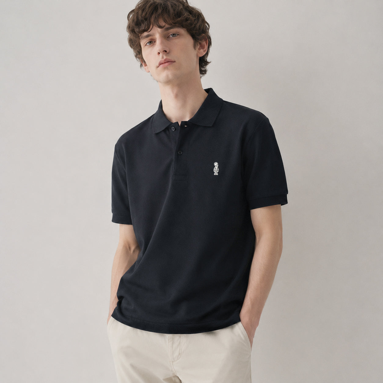 ファインコットン ポロシャツ #NAVY