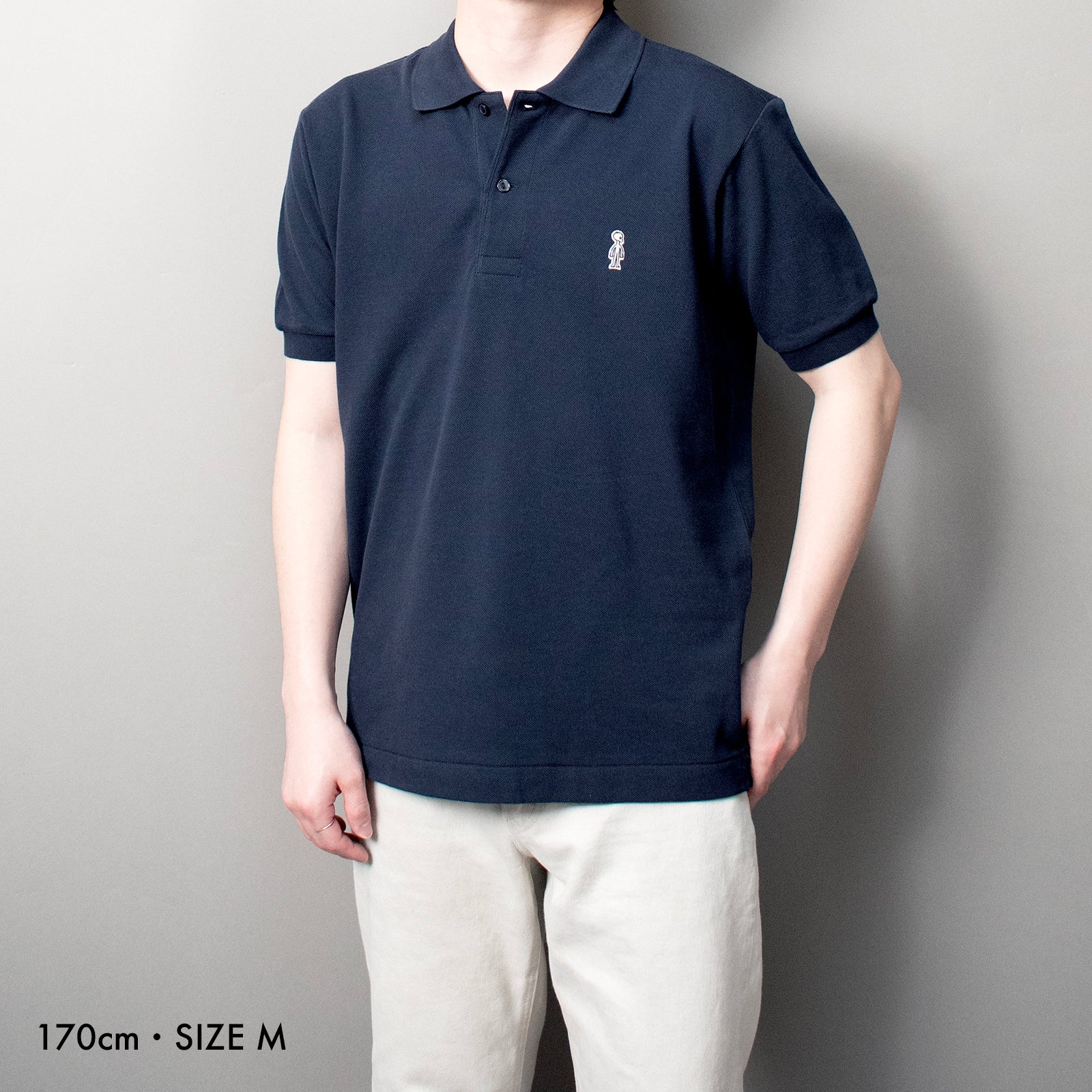 Fine Cotton Polo Shirt #NAVY