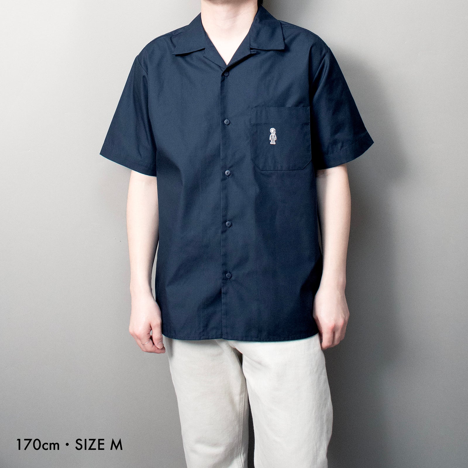 オープンカラー ツイルシャツ #NAVY