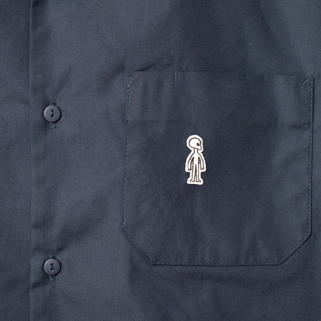 オープンカラー ツイルシャツ #NAVY