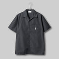 Open Collar Twill Shirt #BLACK
