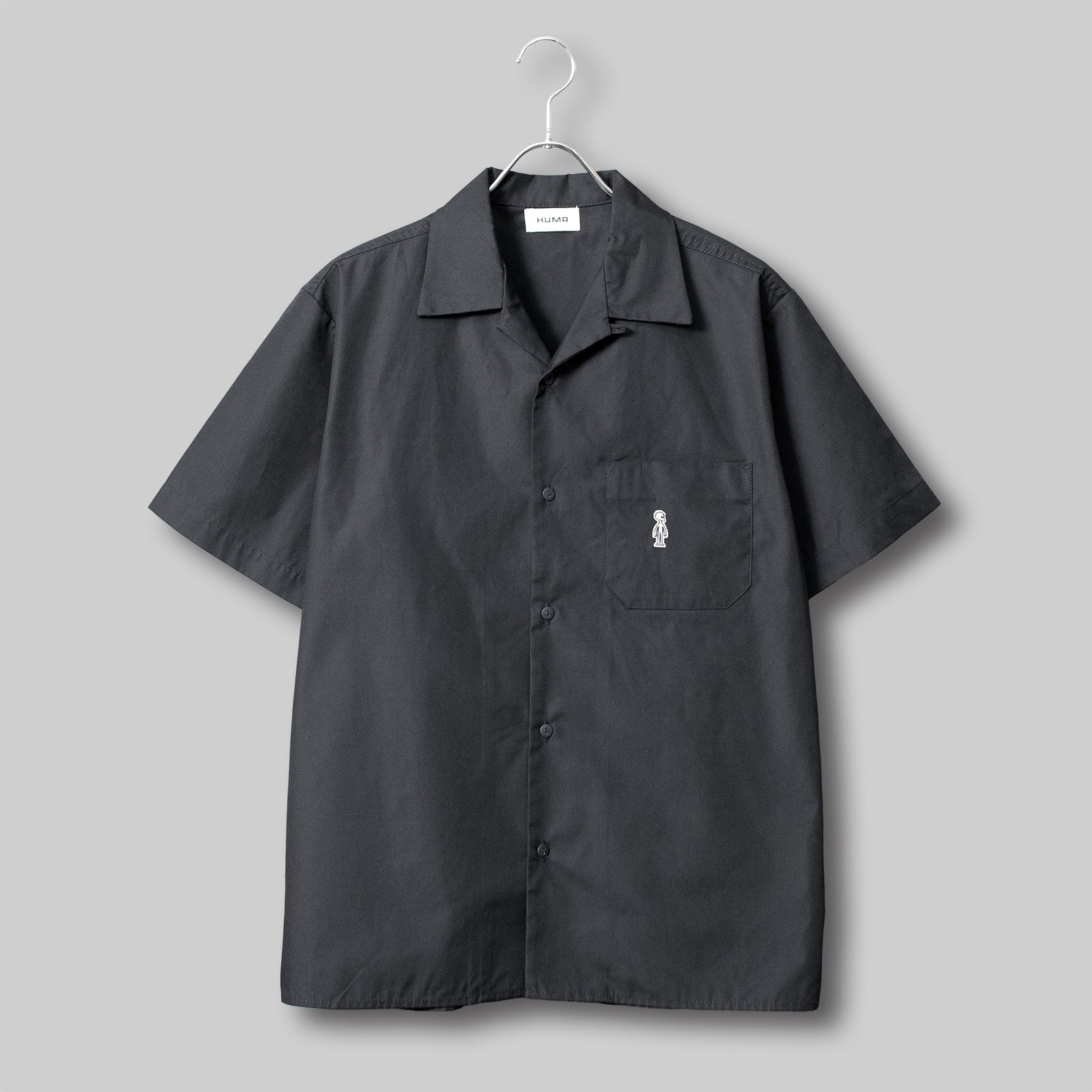 オープンカラー ツイルシャツ #BLACK