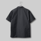 Open Collar Twill Shirt #BLACK