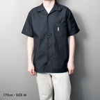 Open Collar Twill Shirt #BLACK
