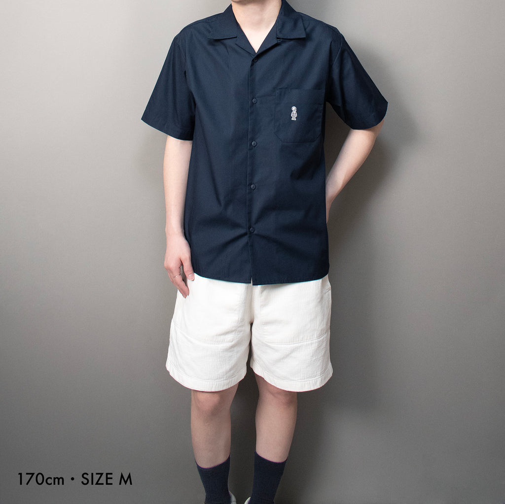 オープンカラー ツイルシャツ #NAVY