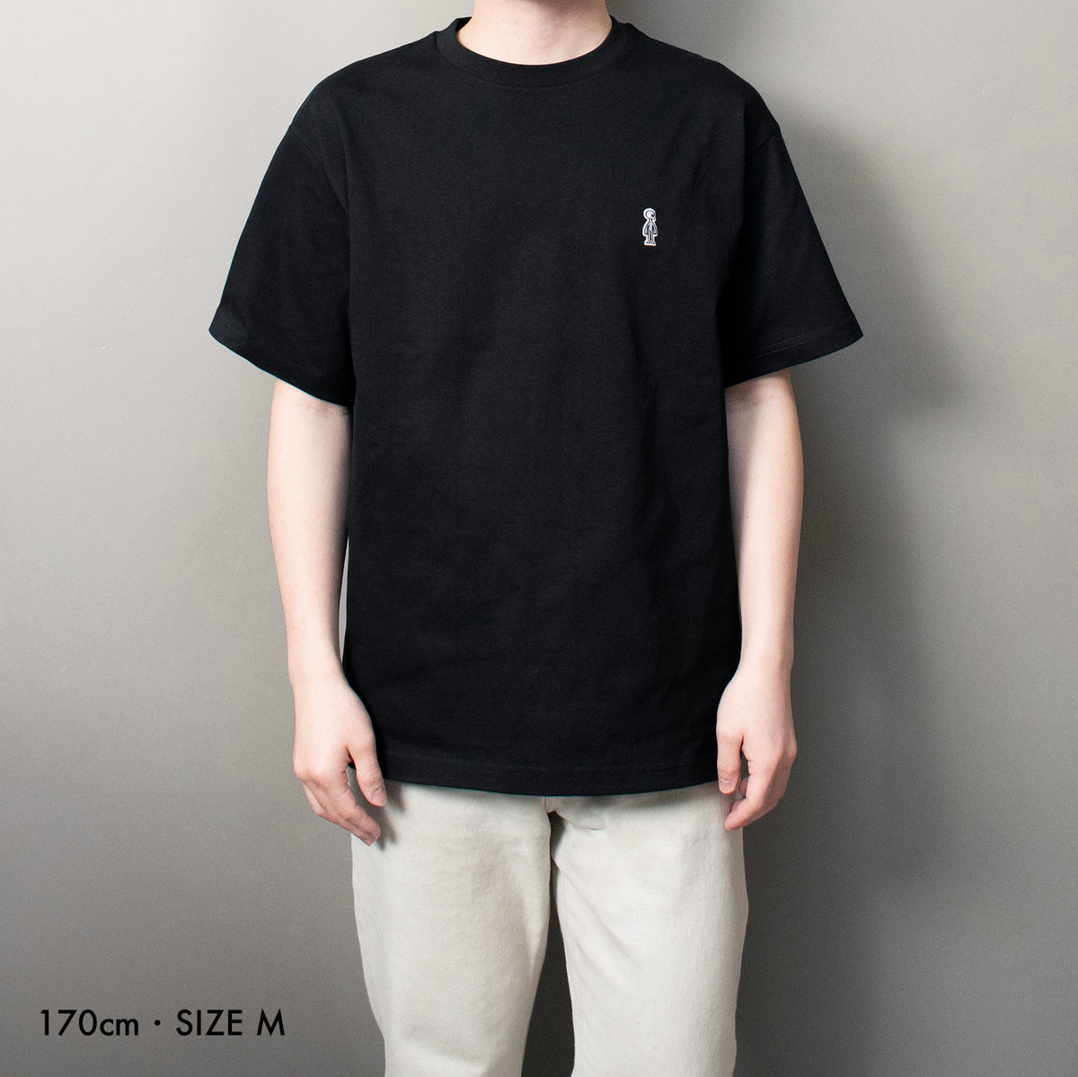 Fine Cotton Outer T-Shirt #BLACK