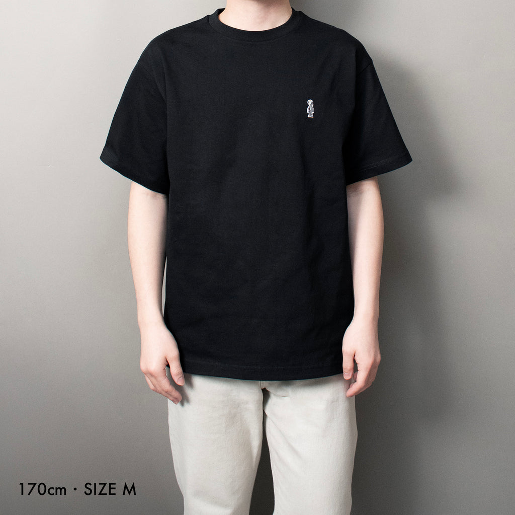 Fine Cotton Outer T-Shirt #BLACK
