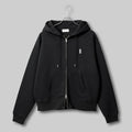 Two-Way Zip Boxy Hoodie #CHARCOAL