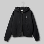 Two-Way Zip Boxy Hoodie #CHARCOAL