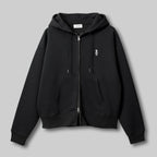 ダブルジップ ボクシーパーカー #BLACK