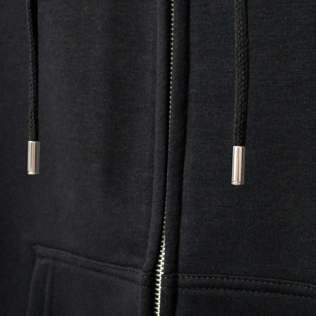 Two-Way Zip Boxy Hoodie #CHARCOAL