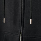 Two-Way Zip Boxy Hoodie #CHARCOAL