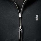 Two-Way Zip Boxy Hoodie #CHARCOAL