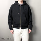 Two-Way Zip Boxy Hoodie #CHARCOAL