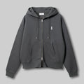 Two-Way Zip Boxy Hoodie #CHARCOAL