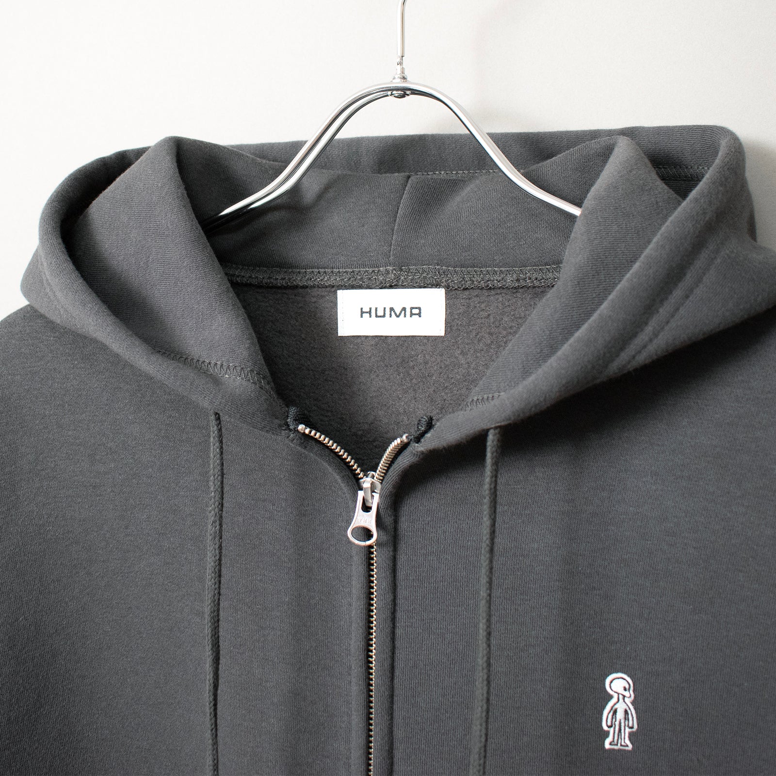 ダブルジップ ボクシーパーカー #CHARCOAL