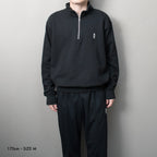フレンチテリーハーフジップスウェットシャツ #BLACK