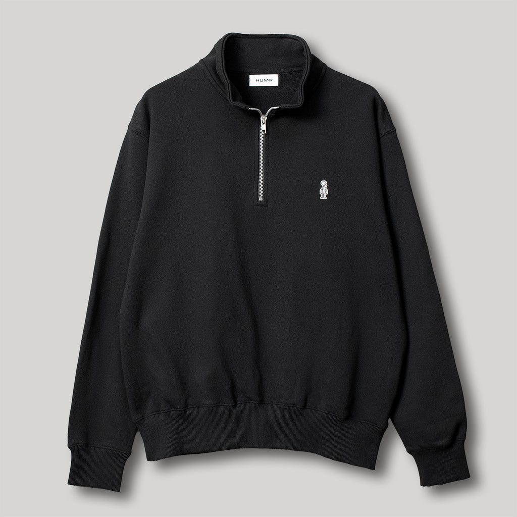 フレンチテリーハーフジップスウェットシャツ #BLACK