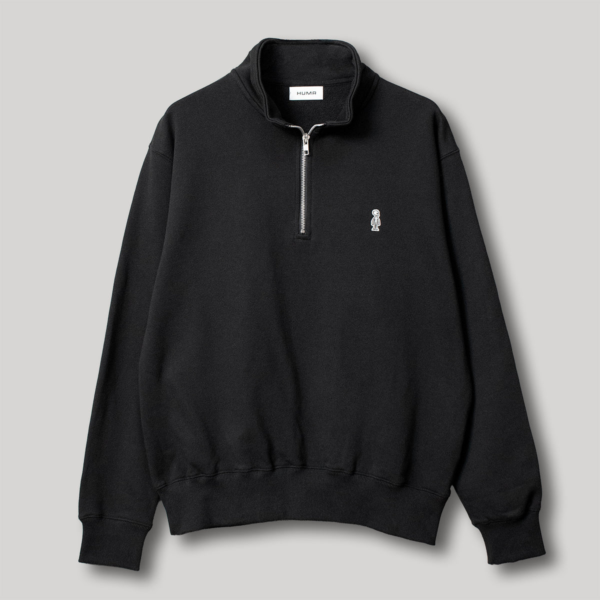 フレンチテリーハーフジップスウェットシャツ #BLACK
