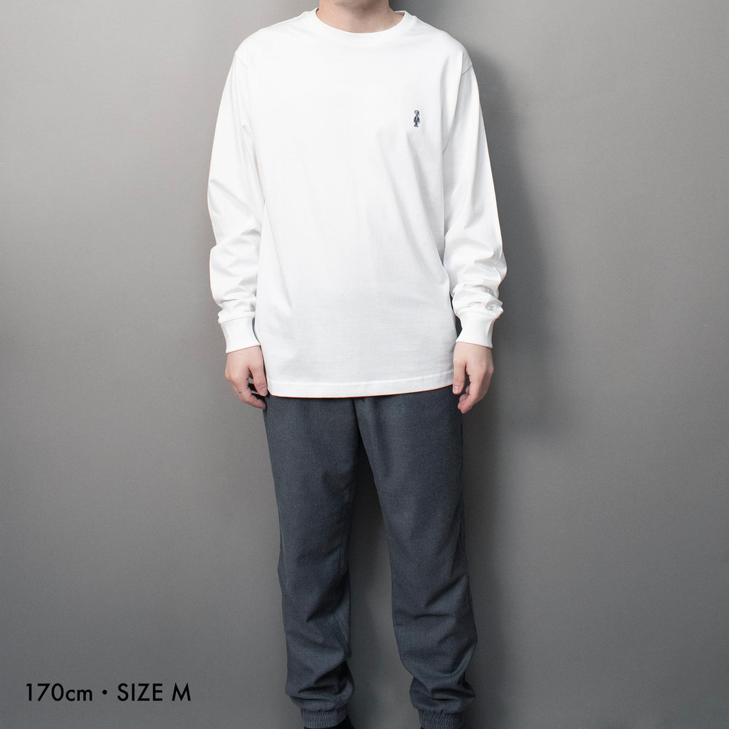 Fine Cotton Outer Long Sleeve T-Shirt #WHITE