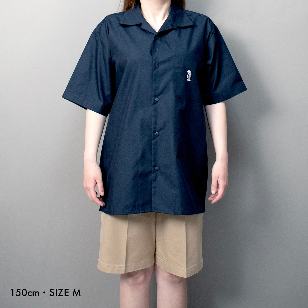 オープンカラー ツイルシャツ #NAVY