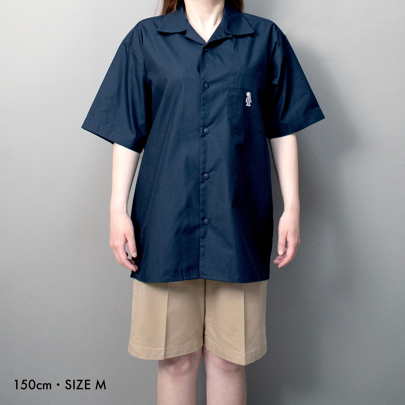 オープンカラー ツイルシャツ #NAVY