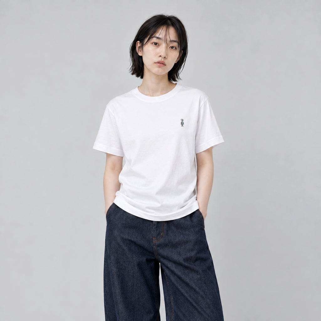 Fine Cotton Outer T-Shirt #WHITE
