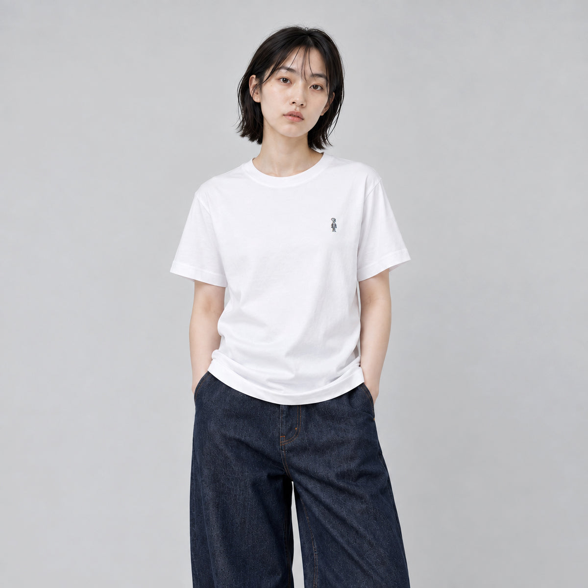 ファインコットン アウターTシャツ #WHITE